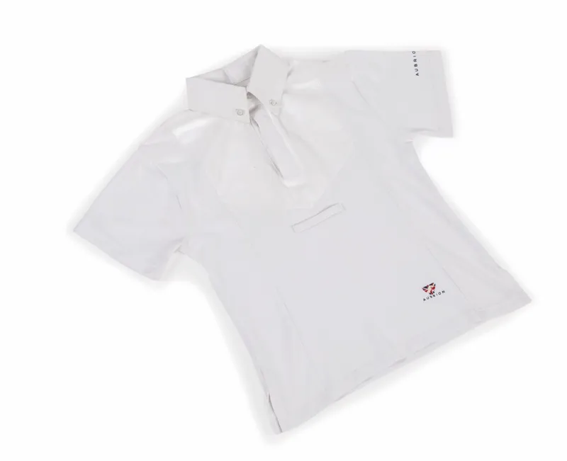 Aubrion Short Sleeve Tie Shirt Kids in White